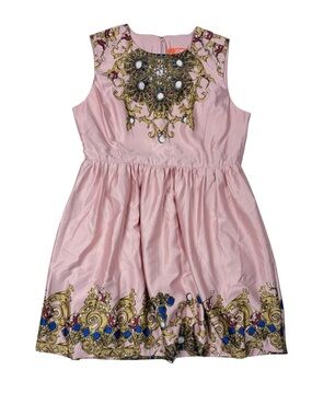 Joe Fresh Pink Mini Dress with Gold and Blue Embellishment